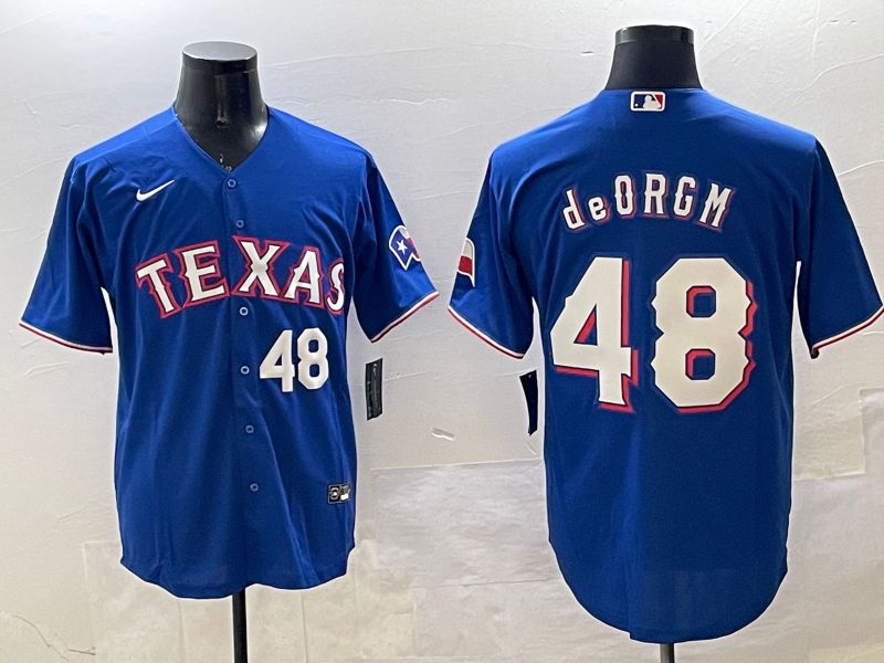 Men Texas Rangers #48 Degrom Blue Game 2025 Nike MLB Jersey style 4->texas rangers->MLB Jersey